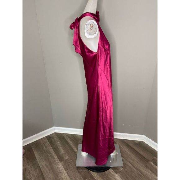 GALVAN Satin Halter Neck Dress Size FR42 (10 US) $1095 - Picture 4 of 7
